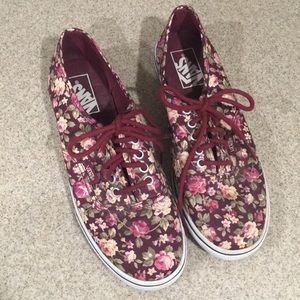 Floral Maroon Vans